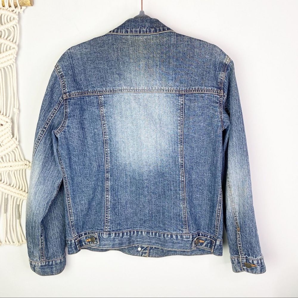 CHICO’s Distressed Jean Jacket Size 0 - Picture 6 of 6